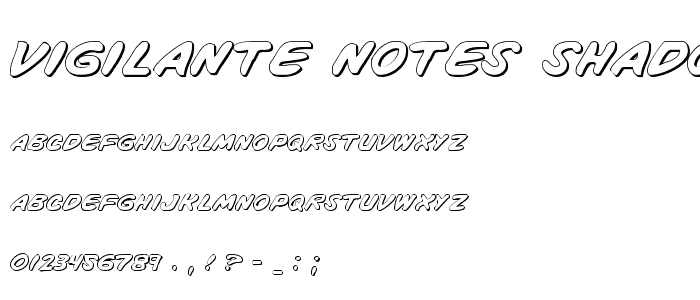 Vigilante Notes Shadow font